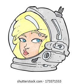 cartoon female astronaut
