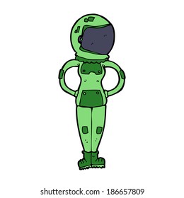 cartoon female astronaut