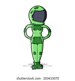 cartoon female astronaut