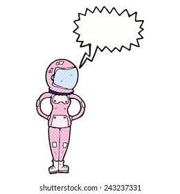 caricatura de astronauta femenina