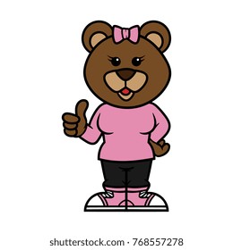 Cartoon Female Bear Character
