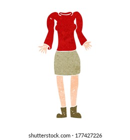 cartoon female body shrugging shoulders (mix and match cartoons or add own photos)