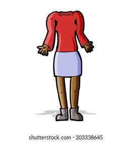cartoon female body shrugging shoulders (mix and match cartoons or add own photos)