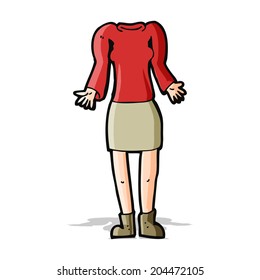 cartoon female body shrugging shoulders (mix and match cartoons or add own photos)