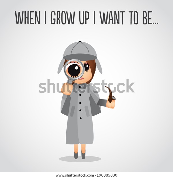 Cartoon Female Detective Stock Vector (Royalty Free) 198885830