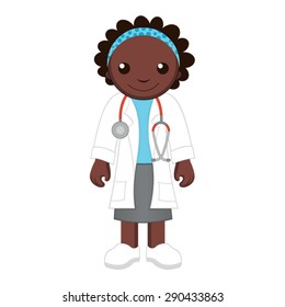Cartoon female doctor with a stethoscope