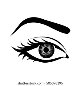 cartoon female eye icon image 