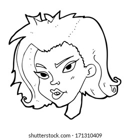 cara femenina de dibujos animados