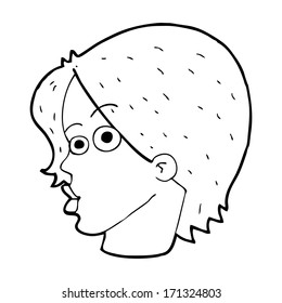 cara femenina de dibujos animados