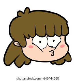 cara femenina de dibujos animados