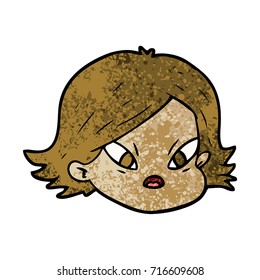 cara femenina de dibujos animados