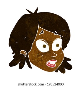 caricatura de cara femenina con expresión sorprendida