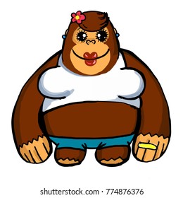 Cartoon female gorilla