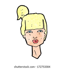 cartoon female head