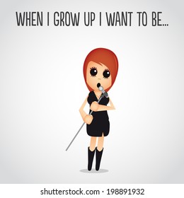 Cartoon Female Singer