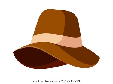 Cartoon female Slouch hat vector illustration