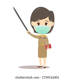 Cartoon Female Thai Teacher Vector      