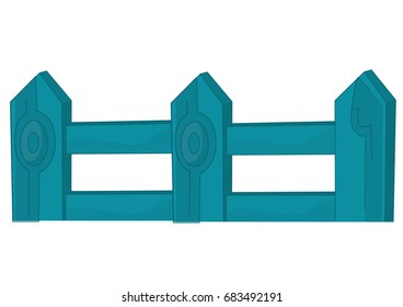 cartoon fence - isolated vector - scene for children