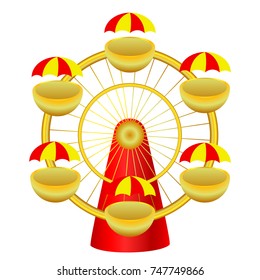 cartoon. Ferris wheel. Isolated