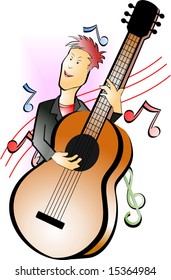  cartoon fiddle player	
