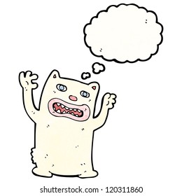 cartoon fierce animal with thought bubble