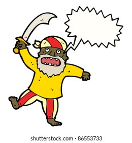 cartoon fierce pirate