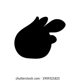 Hija de caricatura aislada sobre fondo blanco. Ilustración vectorial. Silueta negra