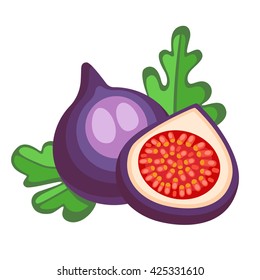Cartoon figs on a white background. Figs Icon in Color. Vector illustration