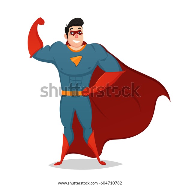 Cartoon Figurine Muscular Man Dressed Superhero Stock Vector (Royalty ...