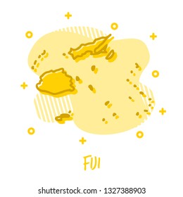 Cartoon Fiji Map