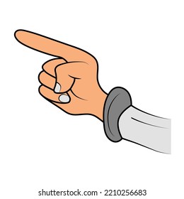 Cartoon finger hand, click comic cursor pointer mouse tap arrow