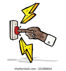 botón de empuje del dedo de dibujos animados
