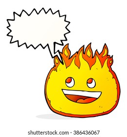 cartoon fire border with speech bubble
