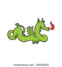 dragón respirador de fuego de caricatura