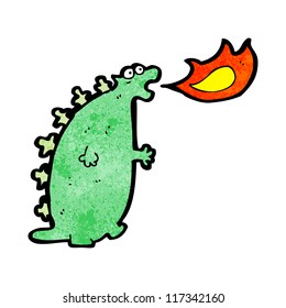 dragón respirador de fuego de caricatura