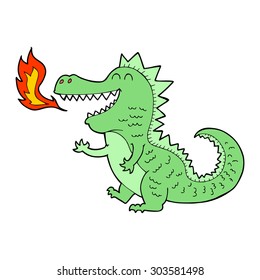cartoon fire breathing dragon
