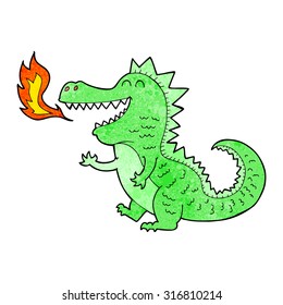 Cartoon Fire Breathing Dragon