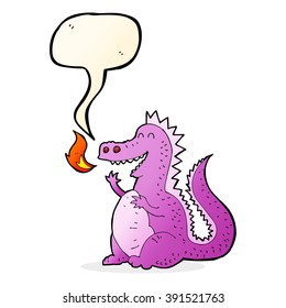 tira de caricatura que respira dragón con burbuja de habla
