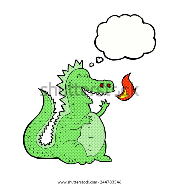 Cartoon Fire Breathing Dragon Thought Bubble Stock Vector Royalty Free 244783546 4393