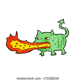 imp para la respiración con fuego de caricatura