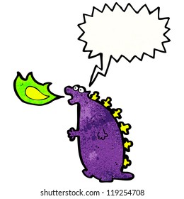 monstruo de la respiración de incendios de dibujos animados