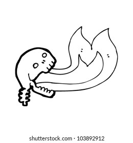 cartoon fire breathing skull
