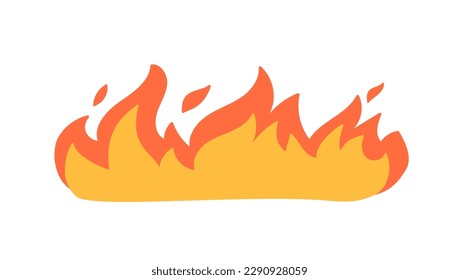 Cartoon fire effect. A yellow bonfire burns to heat.