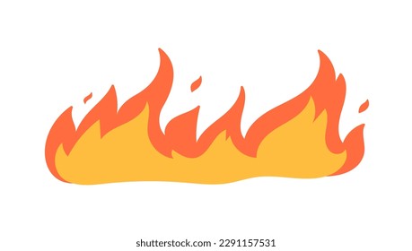 Cartoon fire effect. A yellow bonfire burns to heat.
