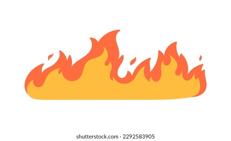 Cartoon fire effect. A yellow bonfire burns to heat.