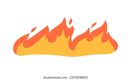 Cartoon fire effect. A yellow bonfire burns to heat.