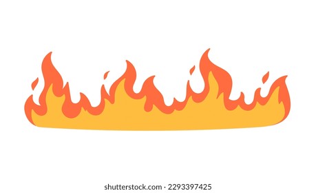 Efecto de fuego de caricatura. Una hoguera amarilla se quema para calentar.