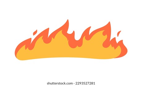 Cartoon fire effect. A yellow bonfire burns to heat.