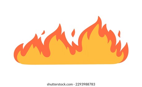 Cartoon fire effect. A yellow bonfire burns to heat.