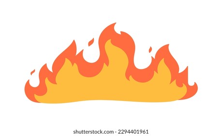 Cartoon fire effect. A yellow bonfire burns to heat.